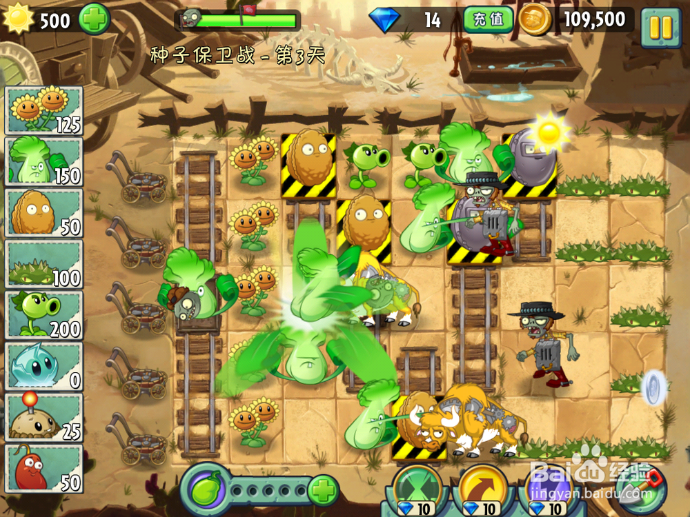 植物大战僵尸2 狂野西部 种子保卫战第三天 菜问