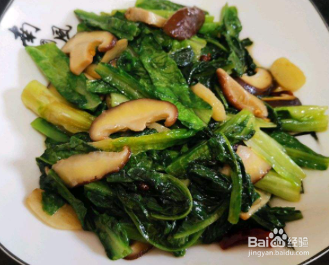如何做蒜蓉香菇油麦菜