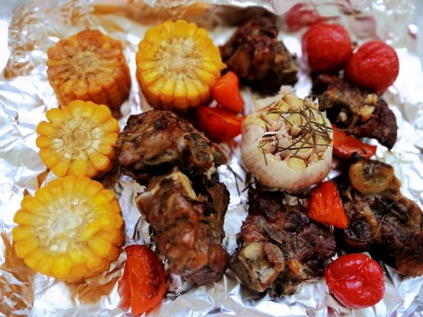 黑椒时蔬烤龙骨