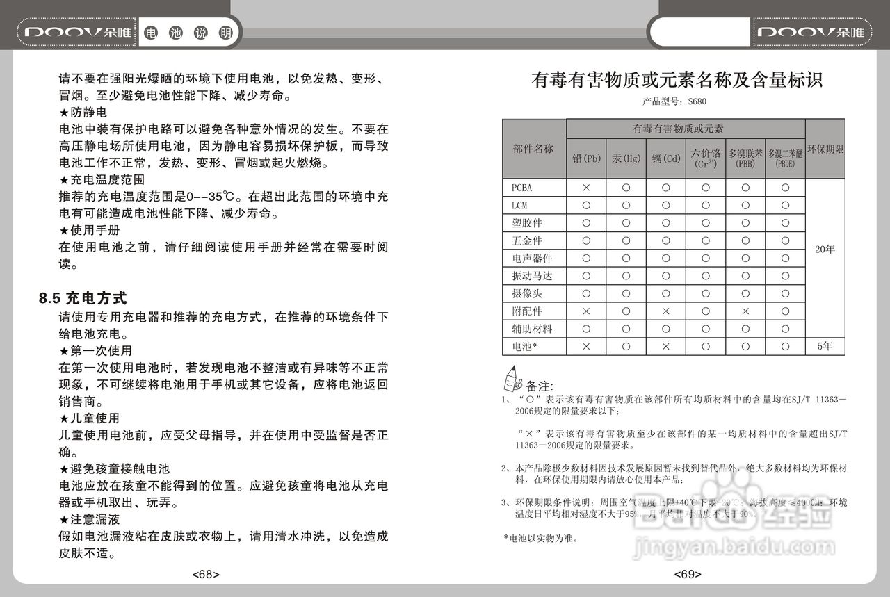 DOOV朵唯S680型手机说明书:[4]