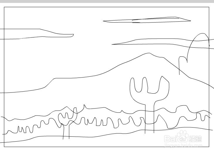 flash如何绘制日落的荒野背景