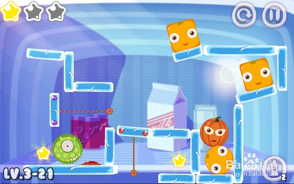 滚吧水果通关攻略：[18]3 21关三星攻略