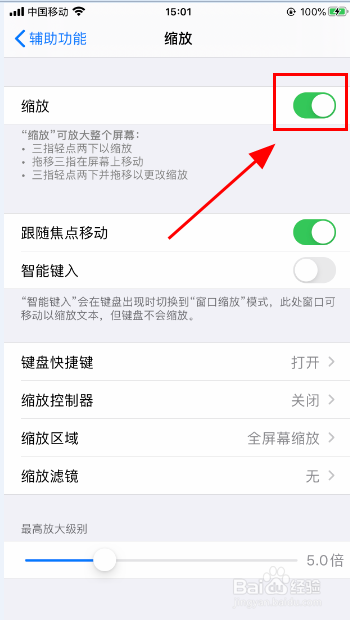 iPhone手机如何开启缩放功能