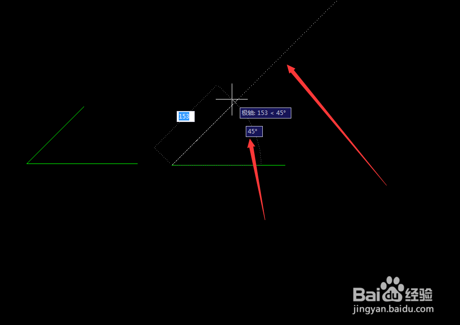 cad怎么画45度角
