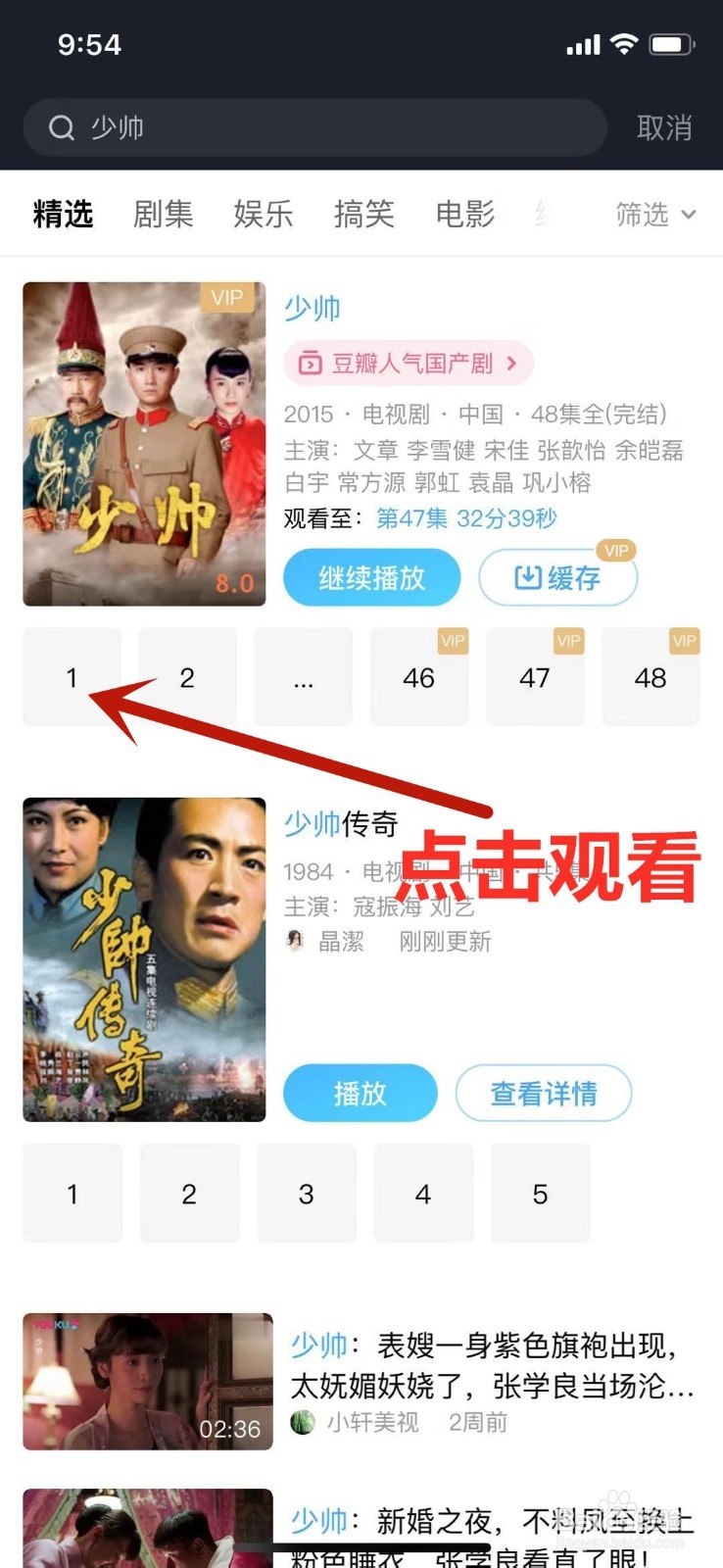 文章李雪健主演的《少帅》如何在手机上收看？