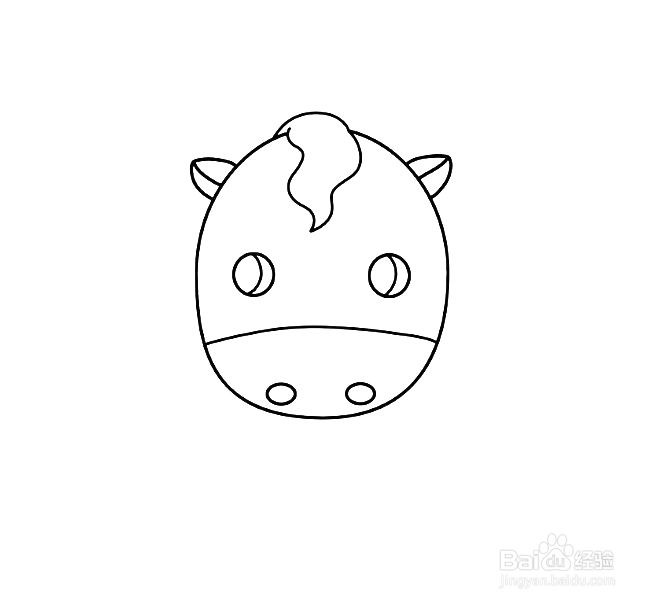 如何手工画卡通马的简笔画？