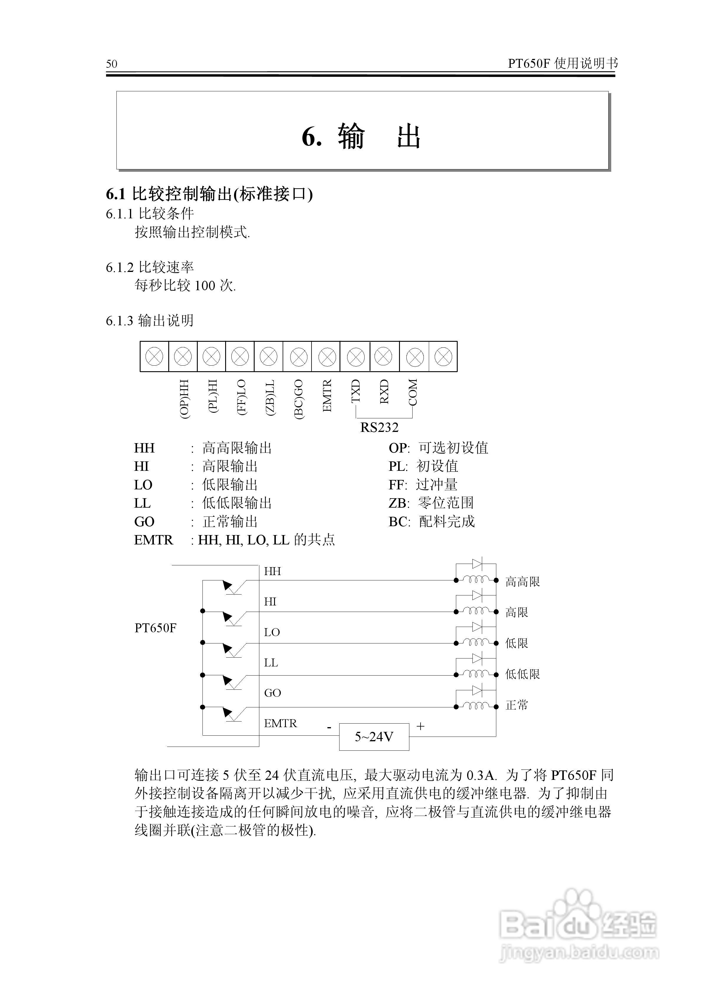 PT650F称重显示器说明书:[6]