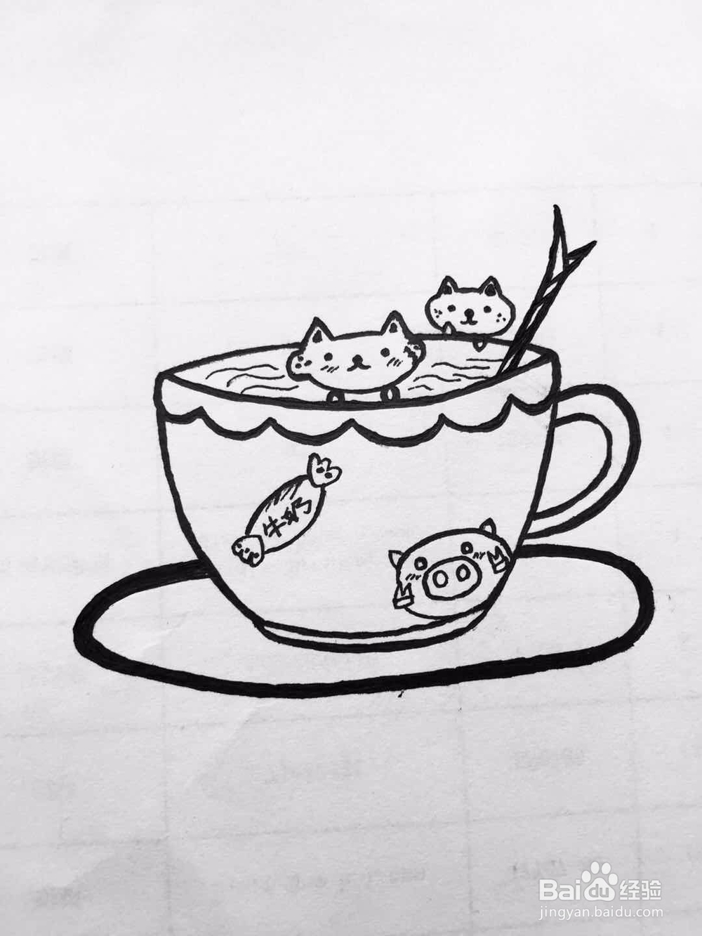 茉莉手绘之可爱萌茶杯