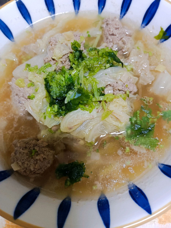 白菜羊肉丸子汤