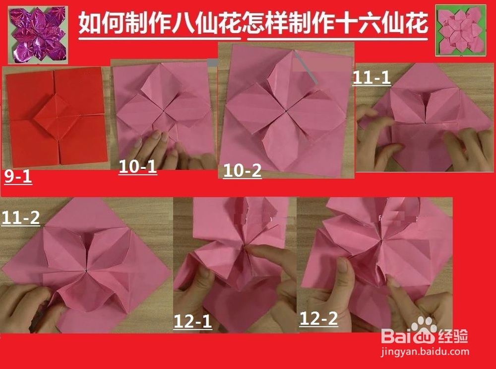 如何制作八仙花怎样制作十六鲜花