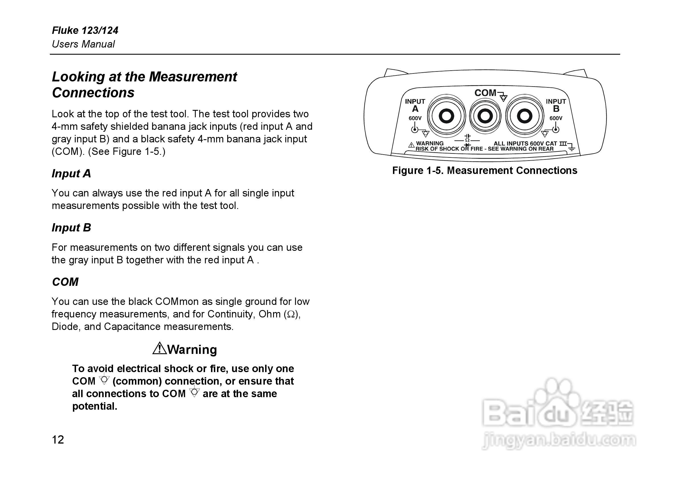福禄克Fluke 124示波表使用说明书:[2]