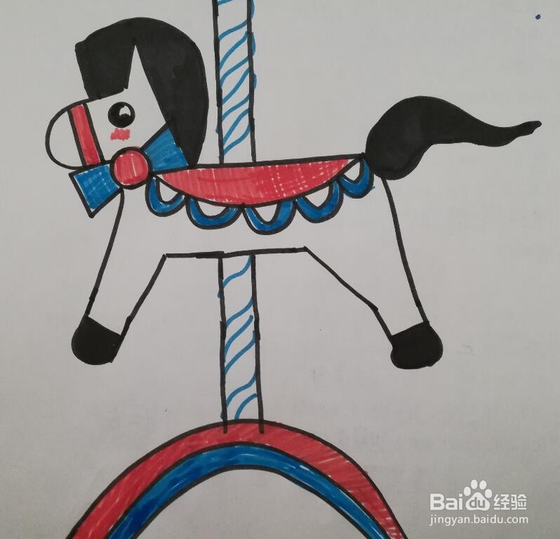 简笔画 旋转木马的画法
