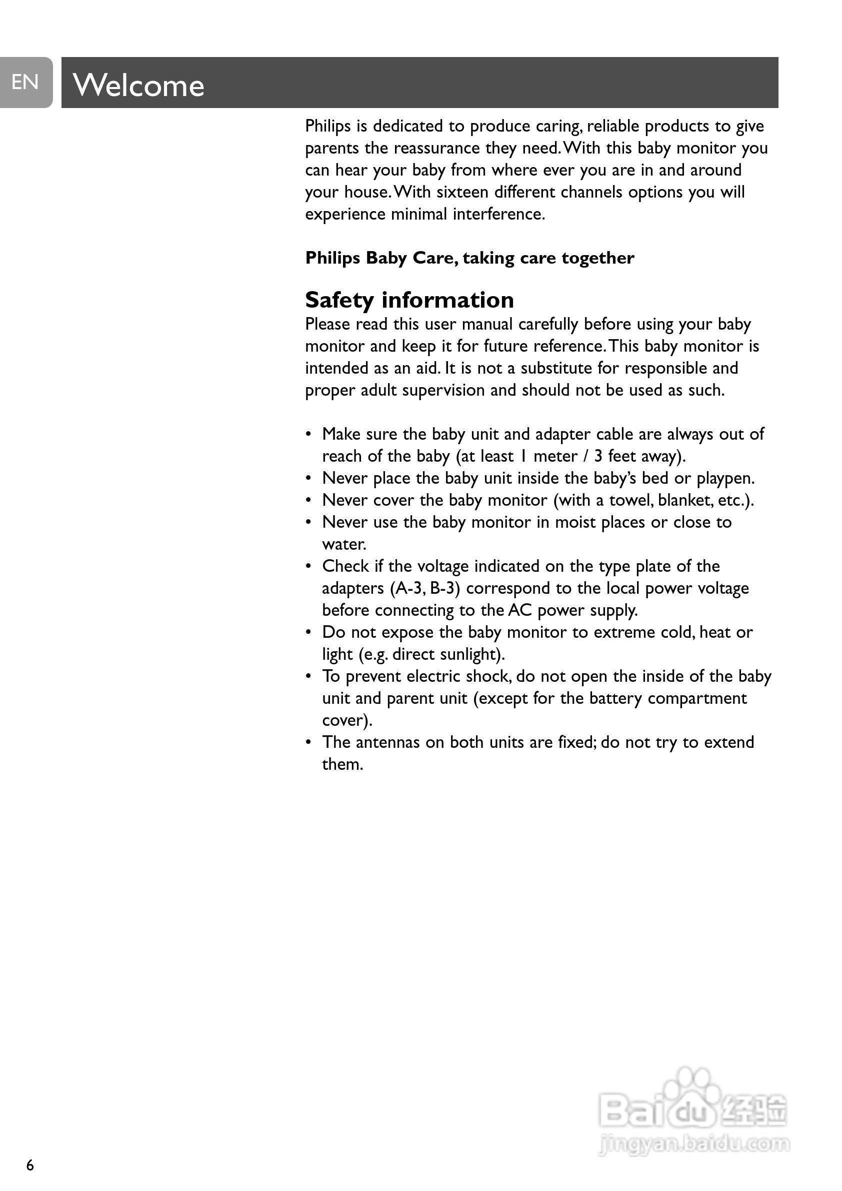 Philips SCD463家庭婴儿监视器监护器说明书:[1]