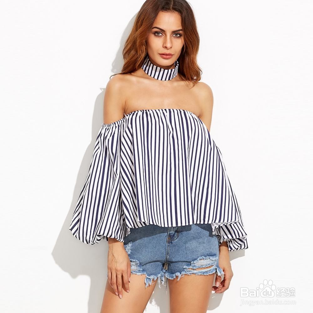 夏天，女生条纹泡泡袖上衣如何穿搭比较好看