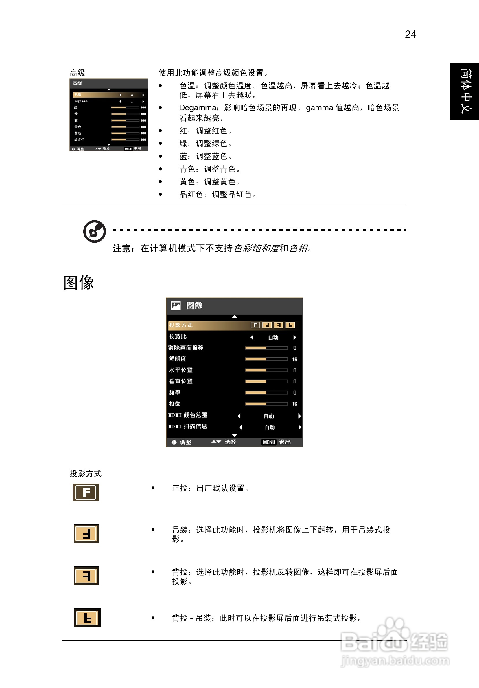 Acer X1120H投影机使用说明书:[4]