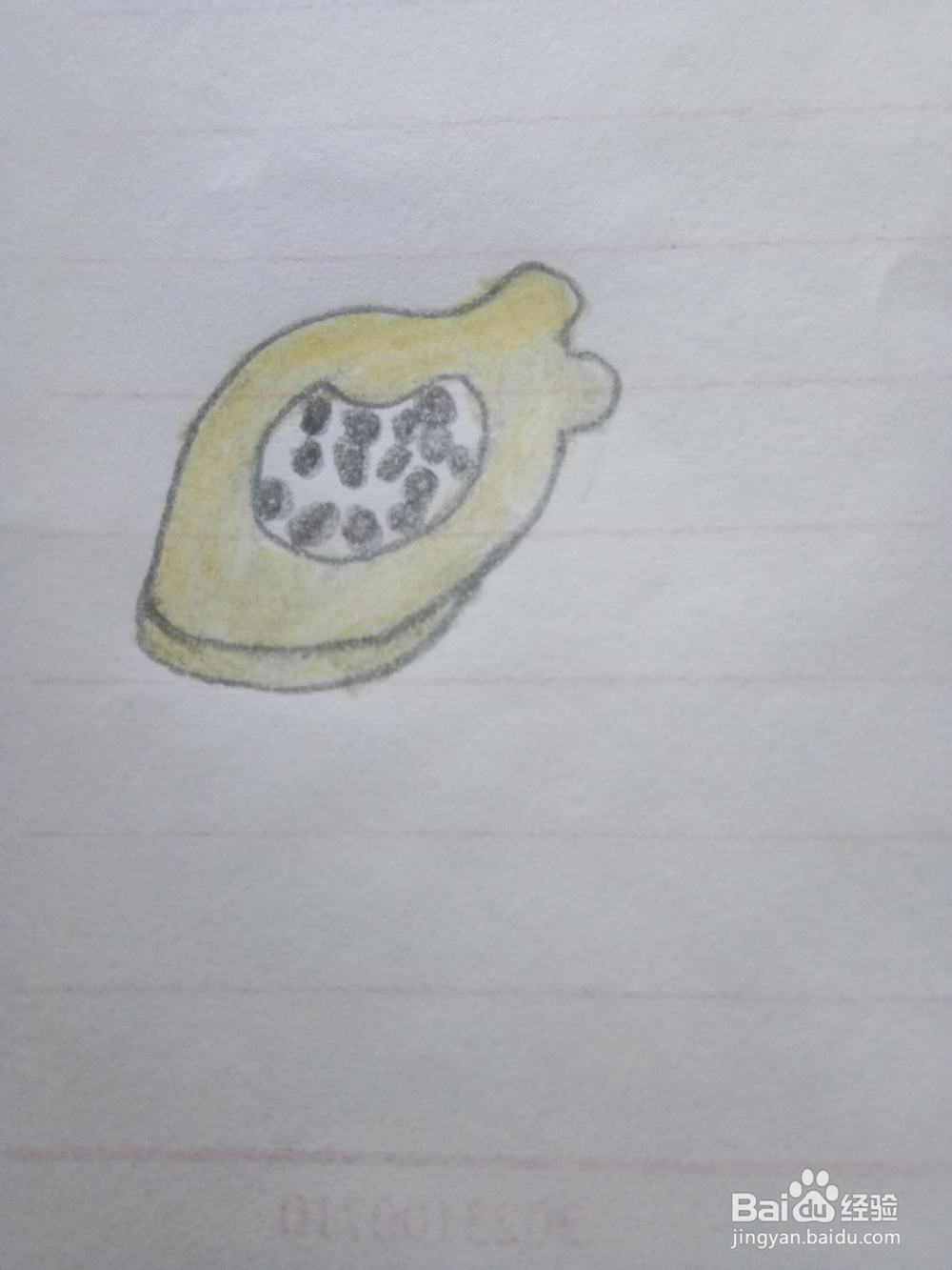 简笔画木瓜的画法1