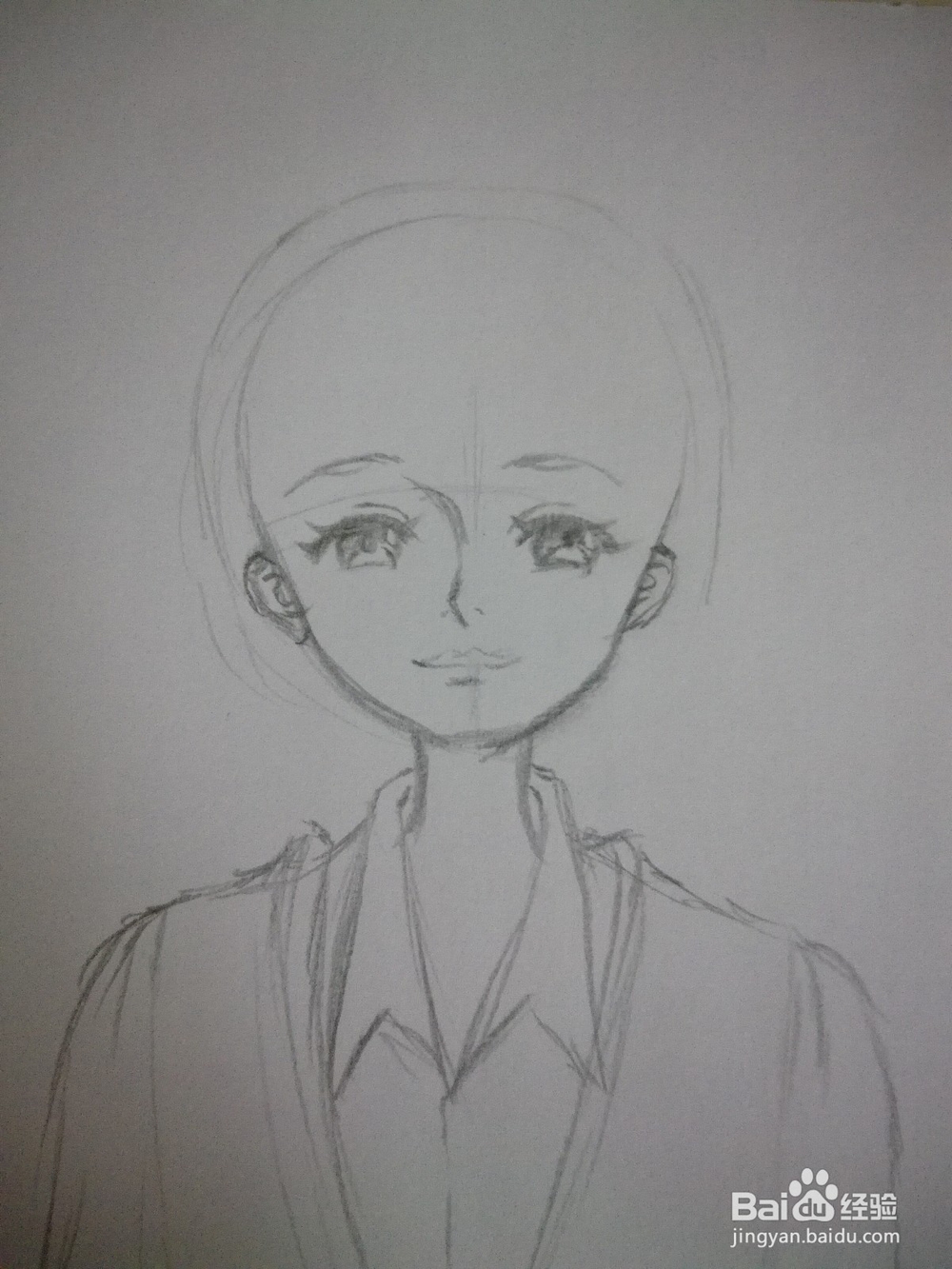 动漫男孩子头发画法