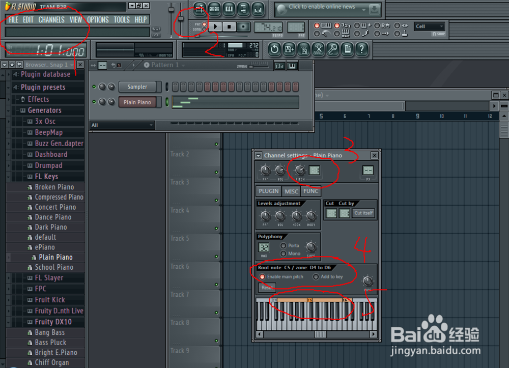 FL Studio怎样转调（仅对midi文件有效）