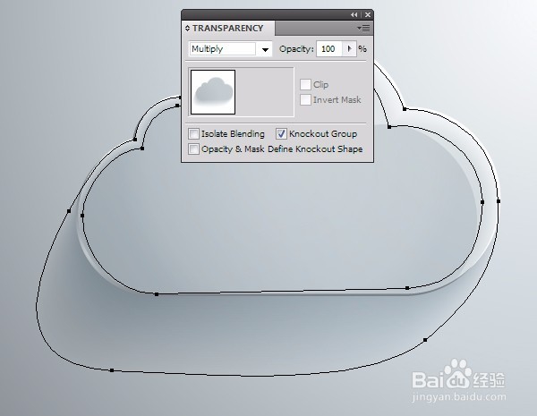 用Ai画玻璃质感云图标