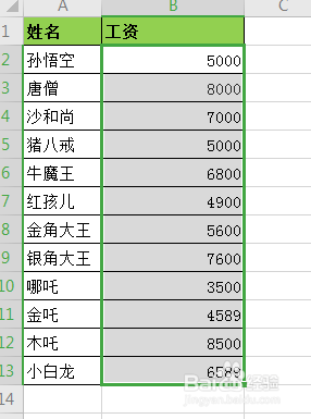 excel给员工工资添加人民币符号