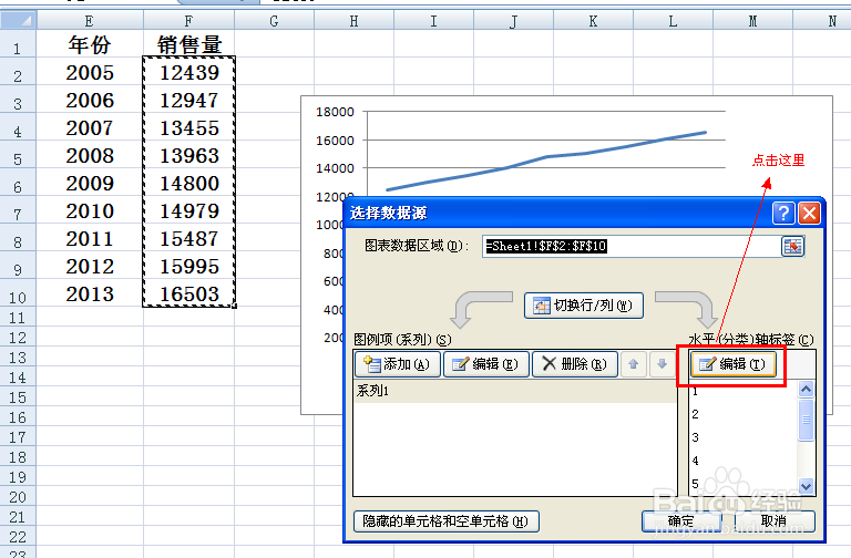 excel折线图横坐标怎么设置