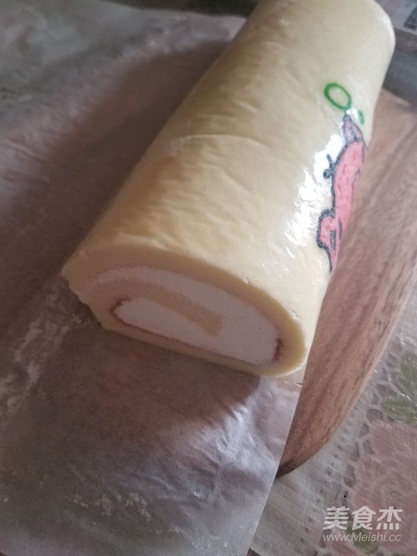 彩绘蛋糕卷(小猪)