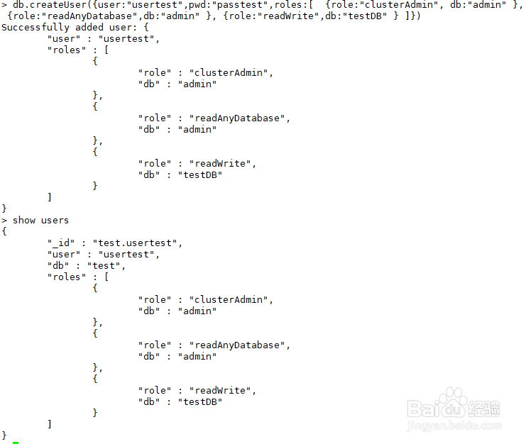 MongoDB 创建用户 修改权限 修改密码 删除用户