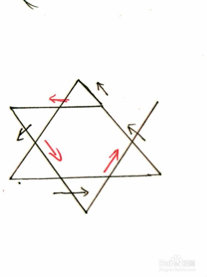 六芒星画法步骤图一笔图片