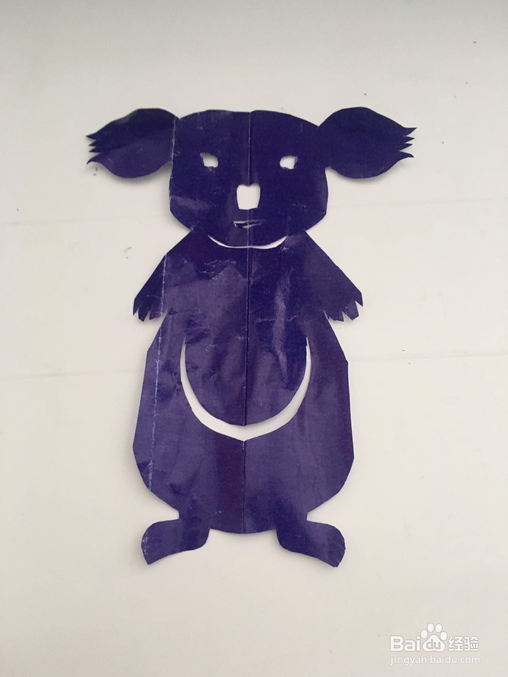 一只呆萌憨厚的树袋熊 怎样用彩纸裁剪