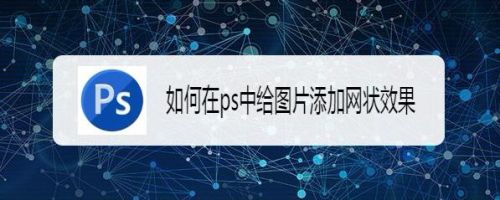 如何在ps中给图片添加网状效果