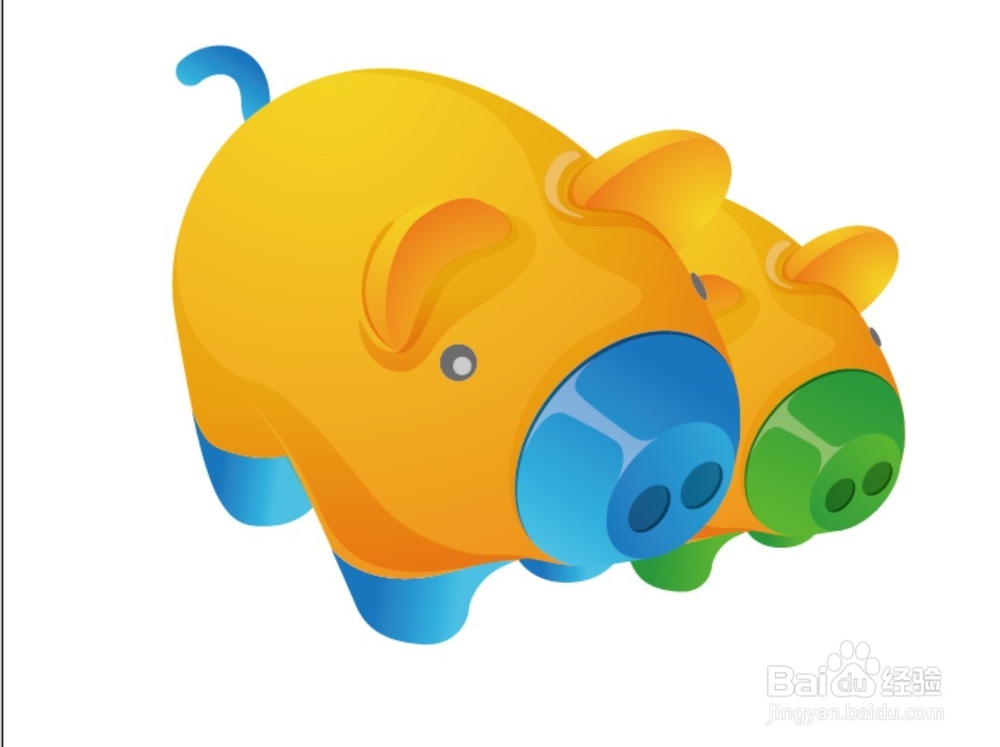 卡通猪头像设计