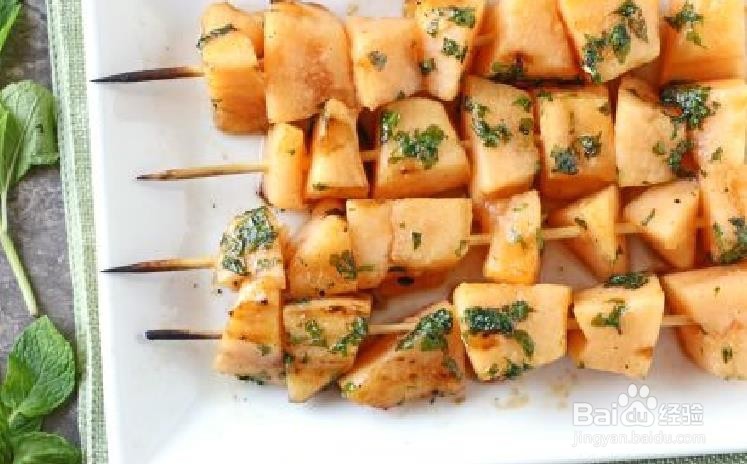 烤蜂蜜薄荷哈密瓜的自制方法