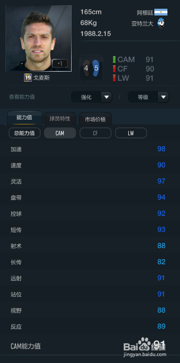 FIFA OL3灵活度最佳球员推荐(前腰篇)
