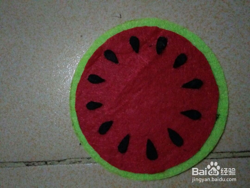 好看的不织布西瓜杯垫