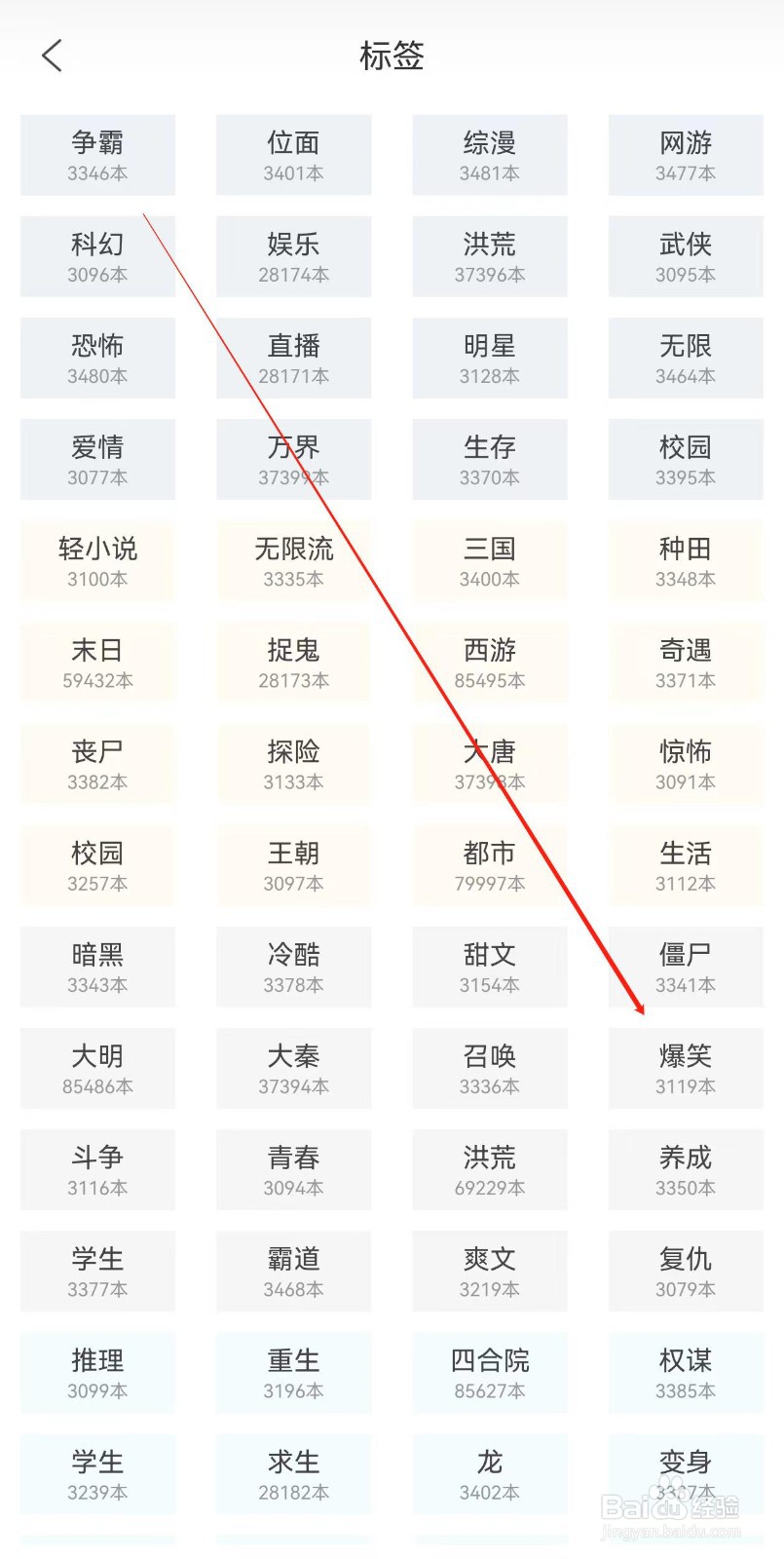 飞卢小说怎样查找爆笑