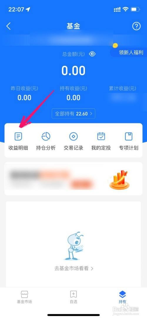 支付宝app在哪里查看基金收益日历图