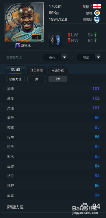 FIFA OL3新版曼彻斯特城球员推荐(主力下篇)