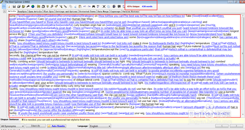 The Best Spinner的使用：如何伪原创文章