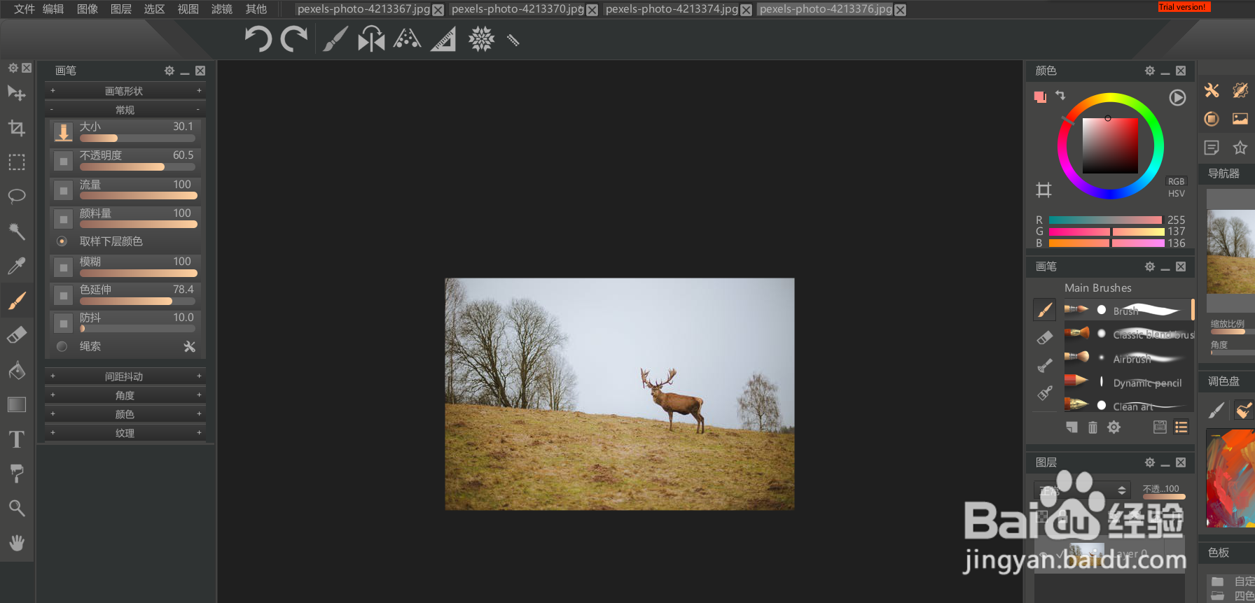 怎么使用paintstorm修改图像的亮度？