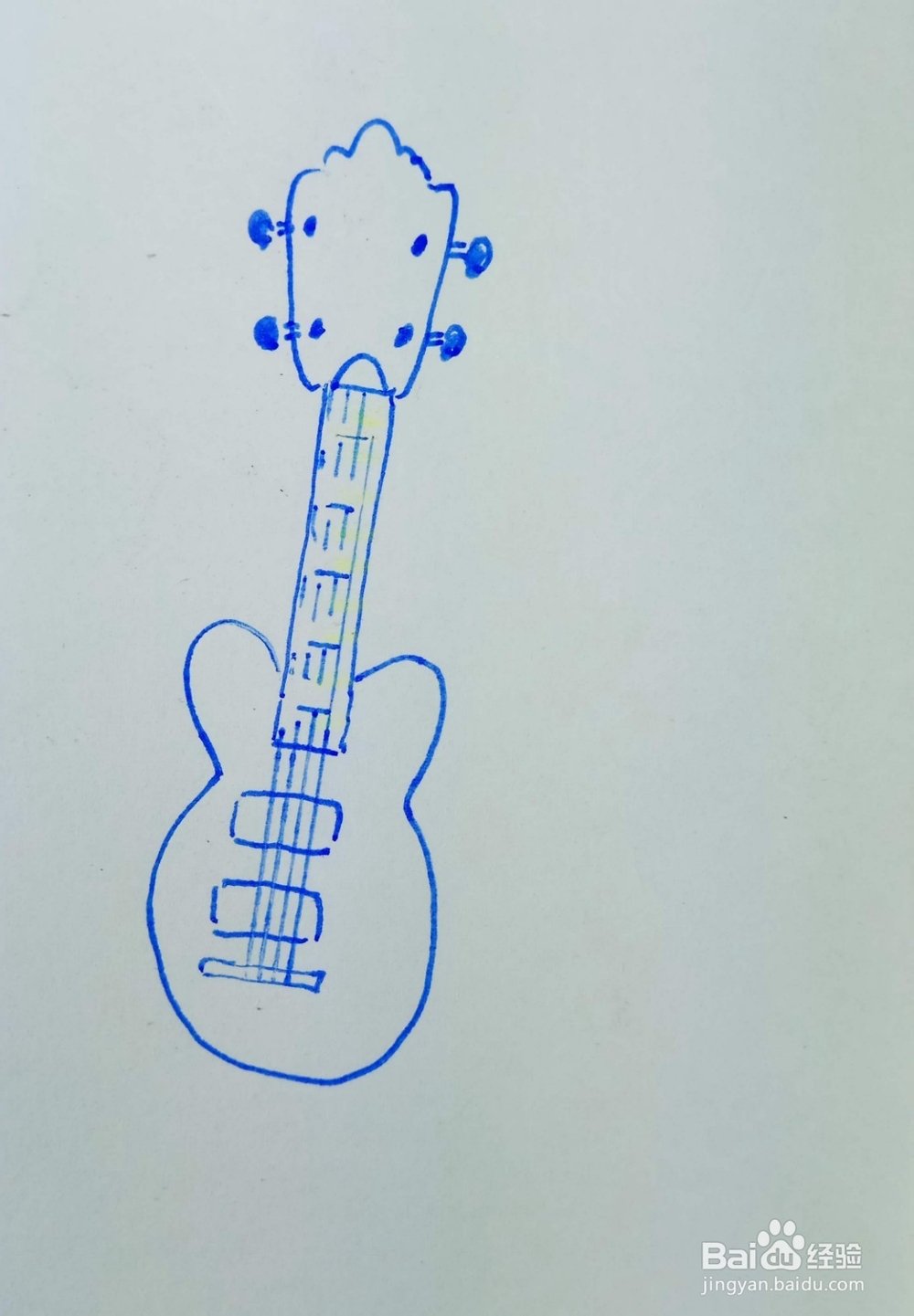怎样画儿童简笔画漂亮的吉他？