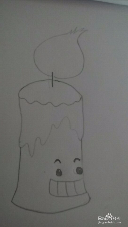 多妈简笔画一只燃烧的蜡烛