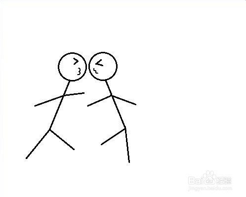 火柴人亲亲简笔画