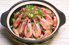 酸菜粉丝北极虾煲