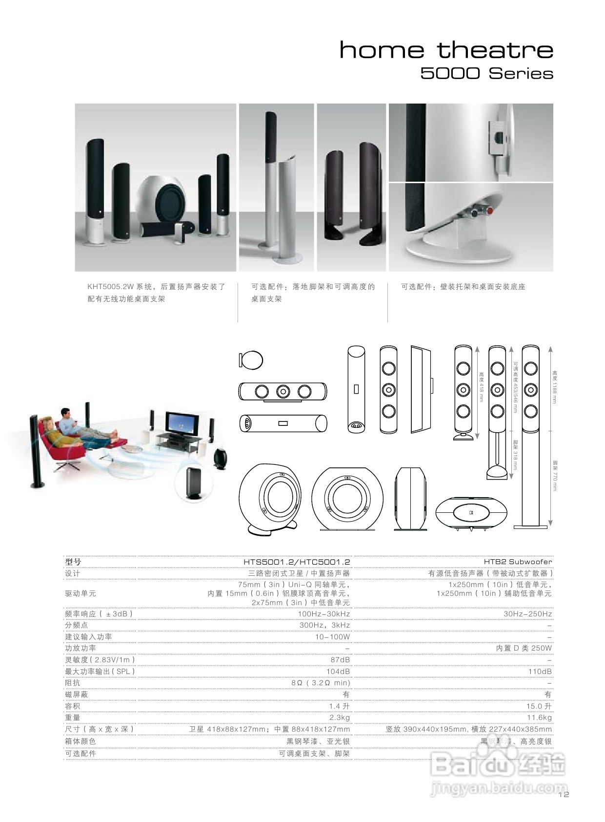 KEF HTC1001.2型家庭影院扬声器说明书:[1]
