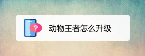 动物王者怎么升级