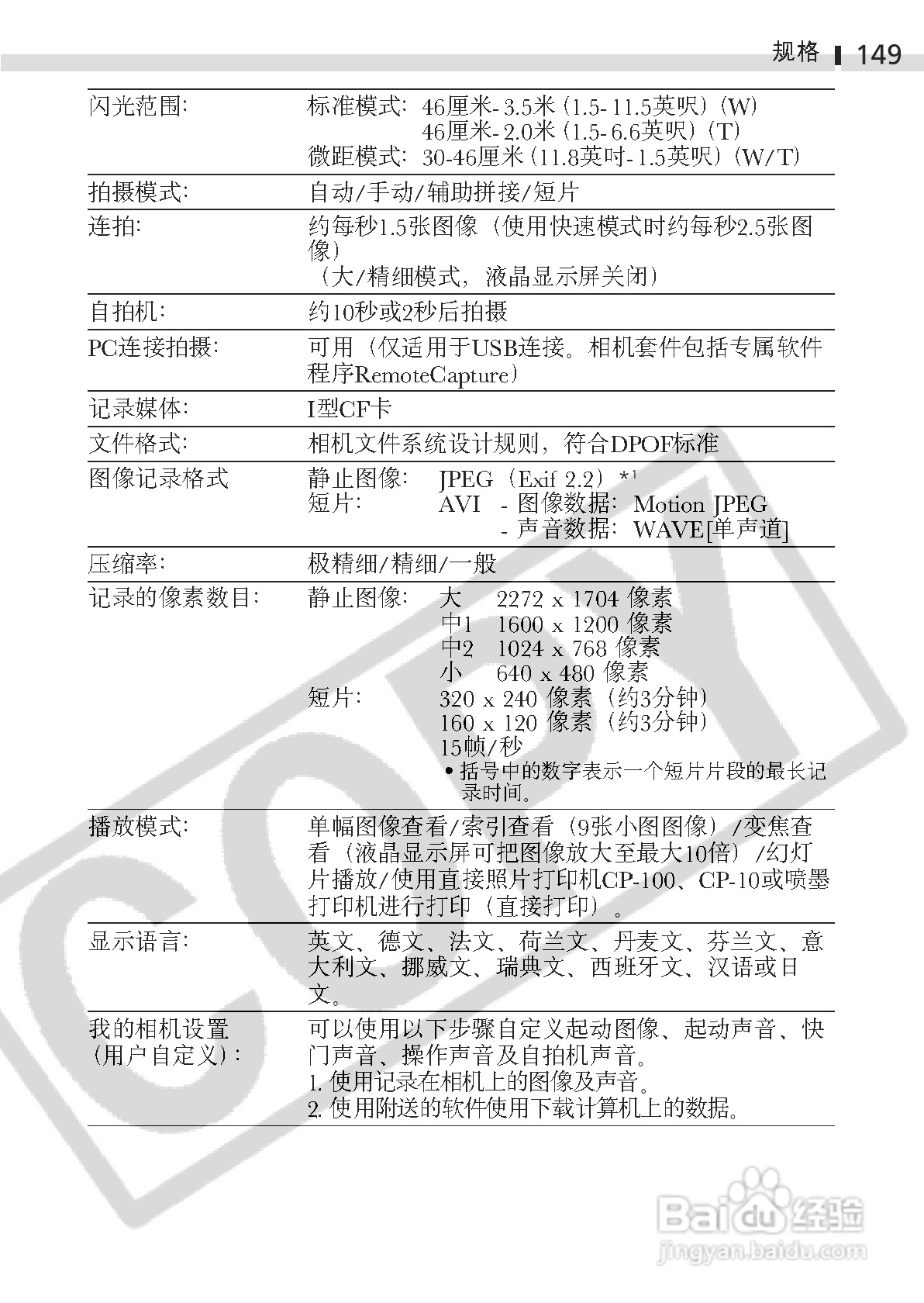 佳能DIGITAL IXUS 400数码相机使用说明书:[16]