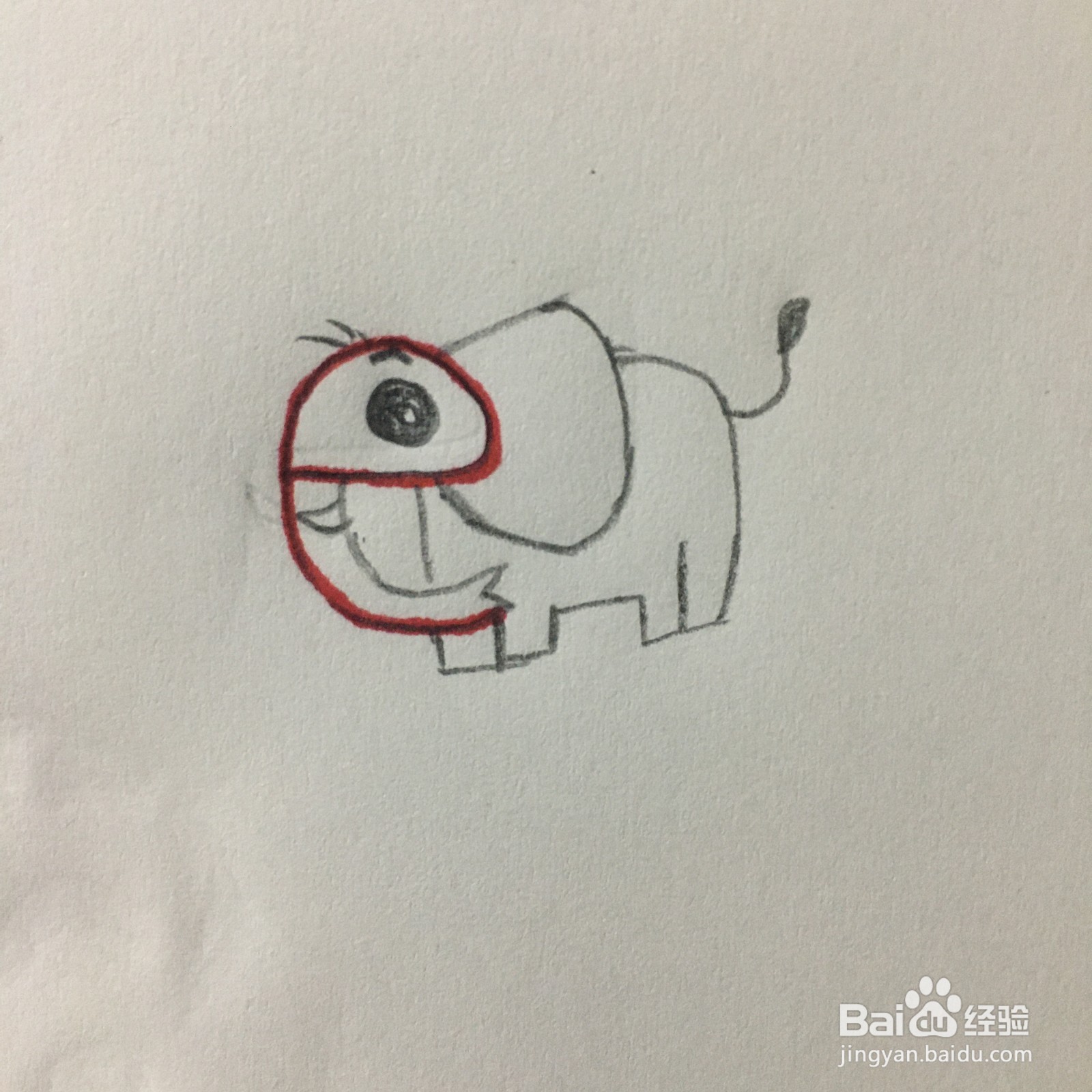 字母E简笔画画大象怎么画