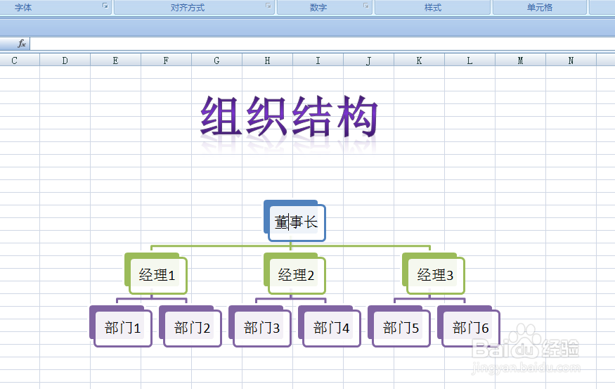 如何为组织结构图添加艺术字标题