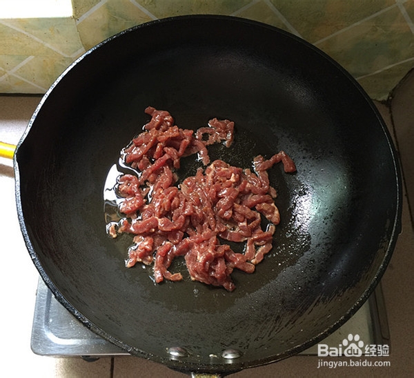 茭白炒牛肉丝的制作方法