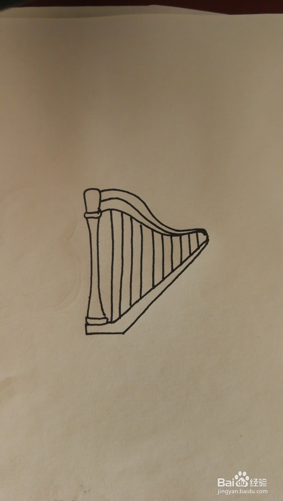#经验分享官#竖琴简笔画